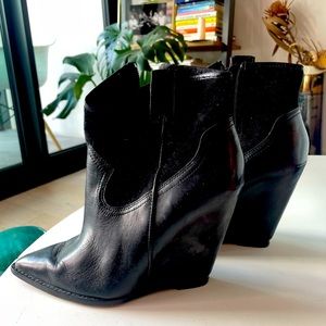 Ash Studio Wedge Suede & Leather Boots